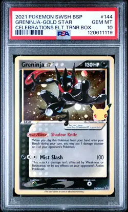 2021 POKEMON SWSH BLACK STAR PROMO #144 GRENINJA-GOLD STAR PSA 10 - Image 1