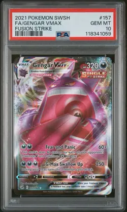 2021 Pokemon Gengar Vmax Fusion Strike #157 PSA 10 Gem Mint 💎 - Image 1