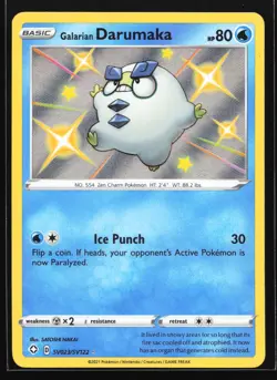 Pokemon Galarian Darumaka SV023 Shining Fates Shiny Ultra Rare Holo NM - Image 1