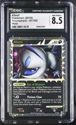 CGC 8.5 Absol Prime 2010 Triumphant 91/102 Holo Pokemon Card - Image 1