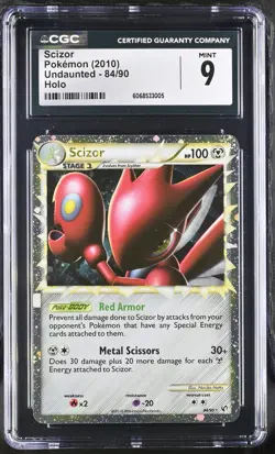 CGC 9 MINT Scizor Prime 2010 Undaunted 84/90 Holo Pokemon Card - Image 1