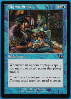 Rhystic Study Prophecy PLD Blue Common MAGIC MTG CARD (ID# 505360) ABUGames - Image 1