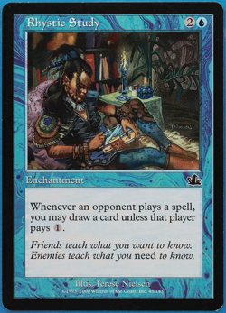 Rhystic Study Prophecy PLD Blue Common MAGIC MTG CARD (ID# 505359) ABUGames - Image 1