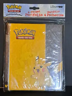 Pokemon Pikachu Ultra Pro Trading Card Game Binder 4-Pocket Portfolio - Image 1
