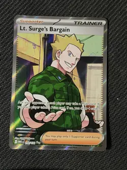 LT SURGE'S BARGAIN - MEGA EVOLUTION - ULTRA RARE - POKEMON CARD - Image 1