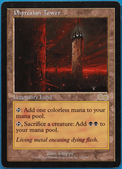 Phyrexian Tower Urza's Saga PLD Rare MAGIC GATHERING CARD (ID# 505354) ABUGames - Image 1