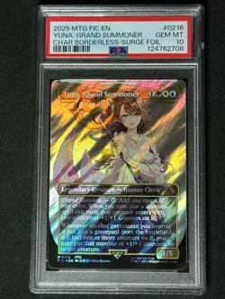 MTG Final Fantasy Borderless Surge Foil Yuna Grand Summoner PSA 10 GEM MINT SSP - Image 1