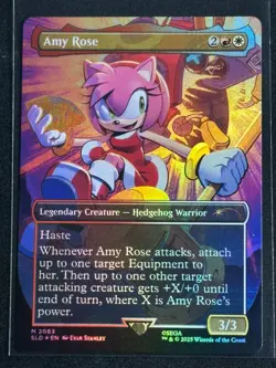 Magic the Gathering MTG Sonic Secret Lair Amy Rose Rainbow Foil SP 2 - Image 1