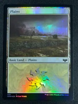 2021 Magic the Gathering MTG Foil Plains Land SP #398 - Image 1