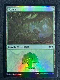 2021 Magic the Gathering MTG Foil Forest Land SP #402 - Image 1