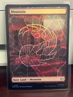 MTG, Mountain FOIL (0192) Full Art Borderless Marvel's Spider-Man Foil - Image 1