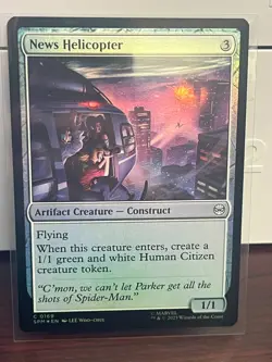 NM Foil News Helicopter, MTG, Marvel's Spider-Man, Magic the Gathering, 169 - Image 1