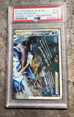 2010 POKEMON TRIUMPHANT PALKIA & DIALGA LEGEND BOTTOM #102 PSA 9 MINT - Image 1