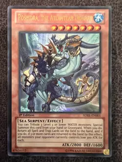 Yugioh Poseidra, the Atlantean Dragon SDRE-EN001 Ultra Rare 1st Edition NM - Image 1
