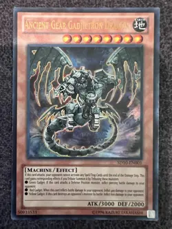 Yugioh Ancient Gear Gadjiltron Dragon SD10-EN001 Unlimited Edition Ultra Rare NM - Image 1