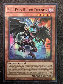Yugioh Red-Eyes Retro Dragon BOSH-EN095 Super Rare 1st Edition NM - Image 1