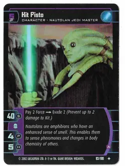 2002 Star Wars TCG Kit Fisto FOIL Uncommon Card #93 Attack of the Clones - Image 1