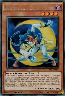 SHVI-EN008 LUNALIGHT BLUE CAT RARE 1ST EDITION YuGiOh CARD - Image 1