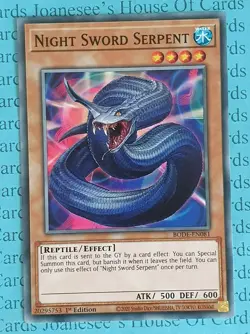 Night Sword Serpent BODE-EN081 Common Yu-Gi-Oh Card 1st Edition New - Image 1