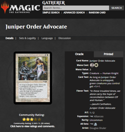1996 MTG Magic the Gathering Alliances Juniper Order Advocate Vintage WOTC Card - Image 3