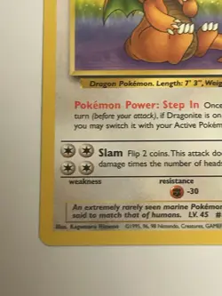 Pokemon Card Fossil Dragonite 19/62 Near Mint - Image 3