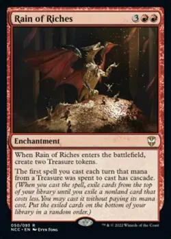 RAIN OF RICHES mtg NM-M New Capenna Commander Rare 1 Card - Image 1