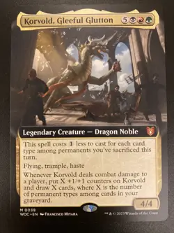 MTG Korvold, Gleeful Glutton Wilds of Eldraine WOC #38 Extended Art NM English - Image 1
