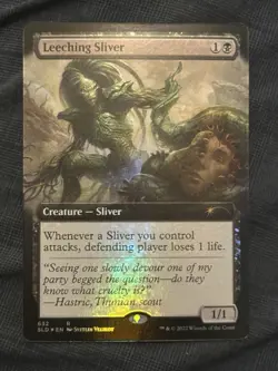 2022 MTG Magic the Gathering Secret Lair Drop Foil Leeching Sliver Extended Art - Image 1