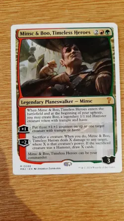 MTG White Border Minsc and Boo, Timeless Heroes NM/M Minsc & Boo MB2 Mystery - Image 1