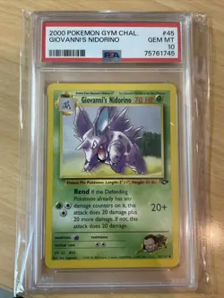 2000 Pokemon Gym Challenge Giovanni’s Nidorino #45/132 PSA 10 GEM MINT LOW POP - Image 1