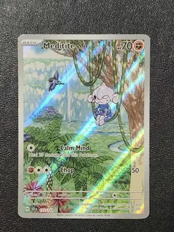 Pokemon TCG Meditite 153/142 Sv07: Stellar Crown Holo Illustration Rare NM - Image 1