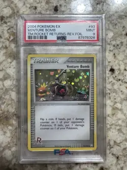 Pokemon Venture Bomb Reverse Holo Ex Team Rocket Returns PSA 9 - Image 1