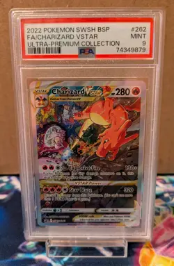 PSA 9 MINT Charizard VSTAR UPC Full Art Holo Black Star Promo SWSH262 - Image 1