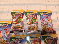 Pokemon TCG Sword & Shield Evolving Skies Booster Pack Sealed - LOT OF 7 Packs - Image 2