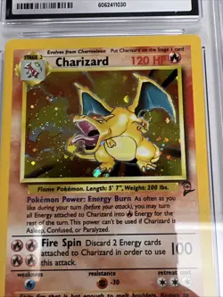 Charizard CGC 8 Pokemon WOTC 2000 Base Set 2 #4 Cosmos Holo & Partial Wing Swirl - Image 3
