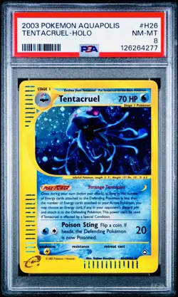 2003 Pokemon Aquapolis H26/H32 Tentacruel Holo NM-MT PSA 8 !! - Image 1