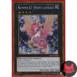 Yugioh Number 82: Heartlandraco PGLD-EN025 Gold Secret Rare 1st Edition NM - Image 1