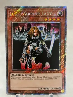 Yugioh! D.D. Warrior Lady RA03-EN129 Platinum Secret Rare 1st Edition - Image 1