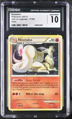CGC 10 GEM MINT Ninetales 2011 Call of Legends 17/95 Holo Pokemon Card - Image 1