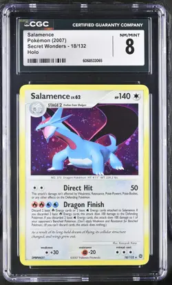 CGC 8 Salamence 2007 Secret Wonders 18/132 Holo Pokemon Card - Image 1