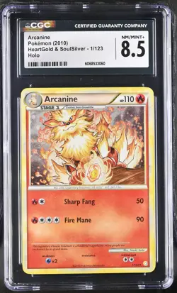 CGC 8.5 Arcanine 2010 HeartGold & SoulSilver 1/123 Holo Pokemon Card - Image 1
