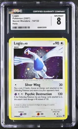 CGC 8 Lugia 2007 Secret Wonders 14/132 Holo Pokemon Card - Image 1