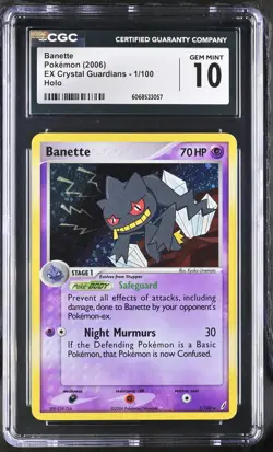 CGC 10 GEM MINT Banette 2006 EX Crystal Guardians 1/100 Holo Pokemon Card - Image 1