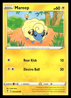 Mareep Common 054/203 SWSH07: Evolving Skies Pokemon Card - Image 1