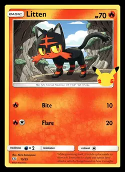 Litten - 15/25 Promo 015/025 McDonald's 25th Anniversary Promos Pokemon Card - Image 1