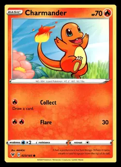 Charmander Common 023/185 SWSH04: Vivid Voltage Pokemon Card - Image 1