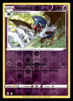 Swoobat Reverse Holo Uncommon 069/203 SWSH07: Evolving Skies Pokemon Card - Image 1