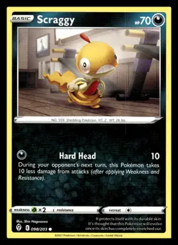 Scraggy Common 098/203 SWSH07: Evolving Skies Pokemon Card - Image 1
