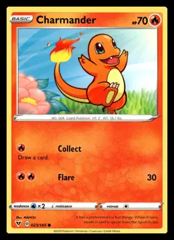 Charmander Common 023/185 SWSH04: Vivid Voltage Pokemon Card - Image 1