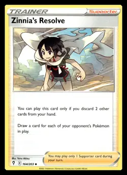 Zinnia's Resolve Uncommon 164/203 SWSH07: Evolving Skies Pokemon Card - Image 1